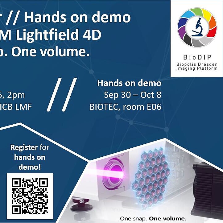 Flyer to announce seminar and instrument demo "Zeiss Lightfield Microscopy"