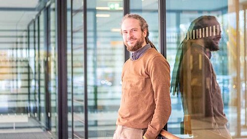 Robert Haase in front of the BCUBE building